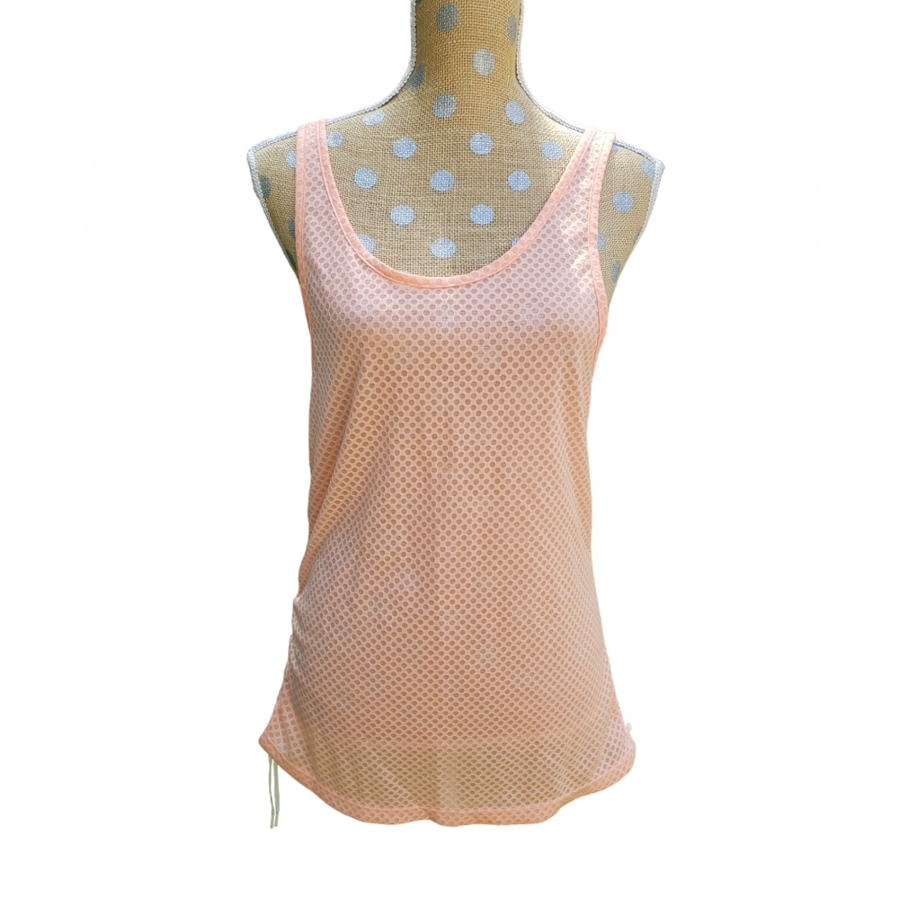 Merrell side ruched sheer tank orange